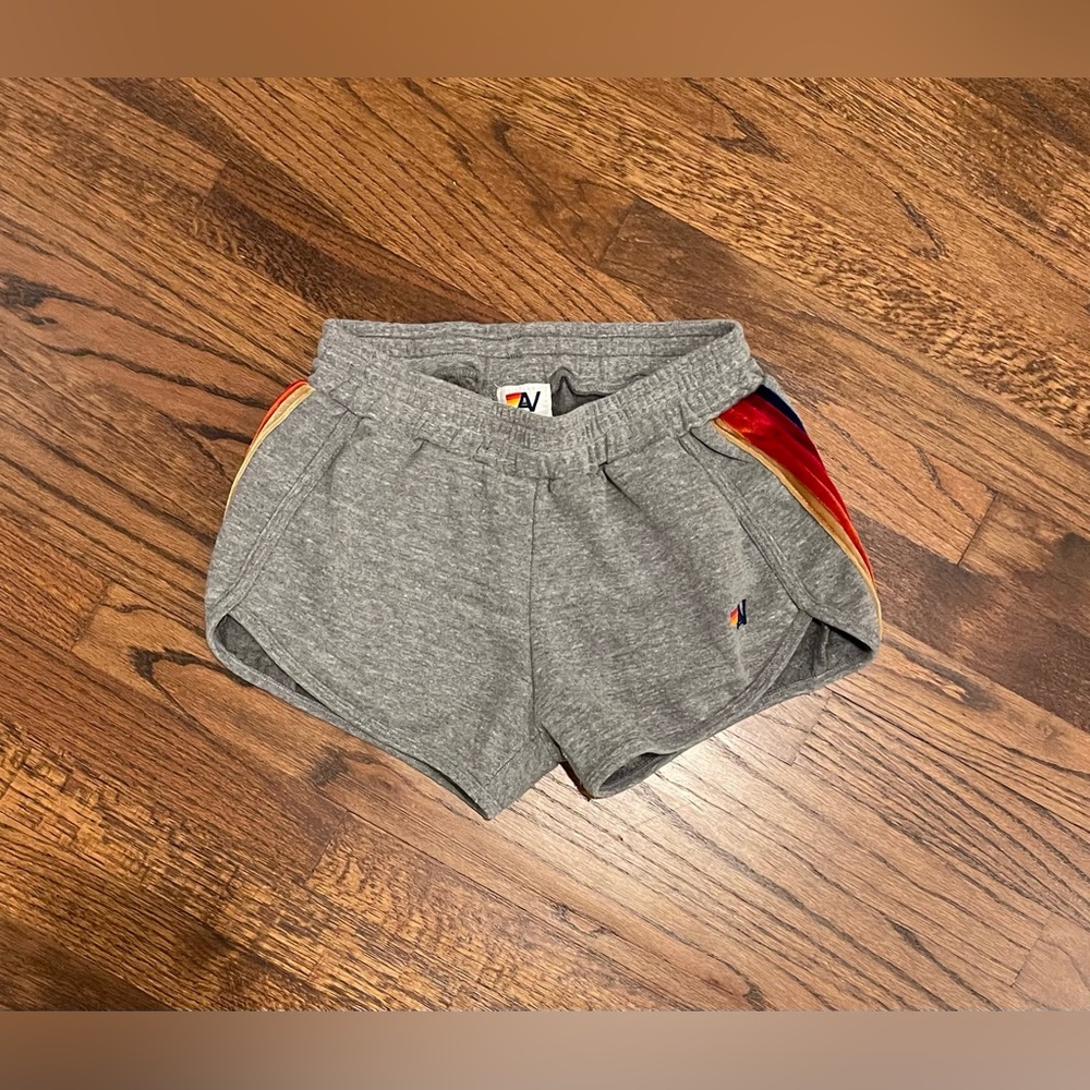 Aviator Nation Grey Shorts with velvet stripes